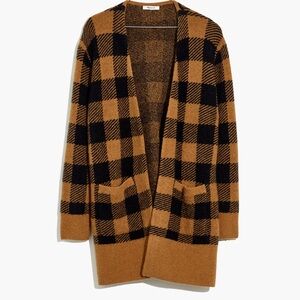 MADEWELL | Buffalo Check Kent Cardigan Sweater in Coziest Yarn
